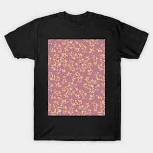 Blackthorn Branches Purple Yellow T-Shirt